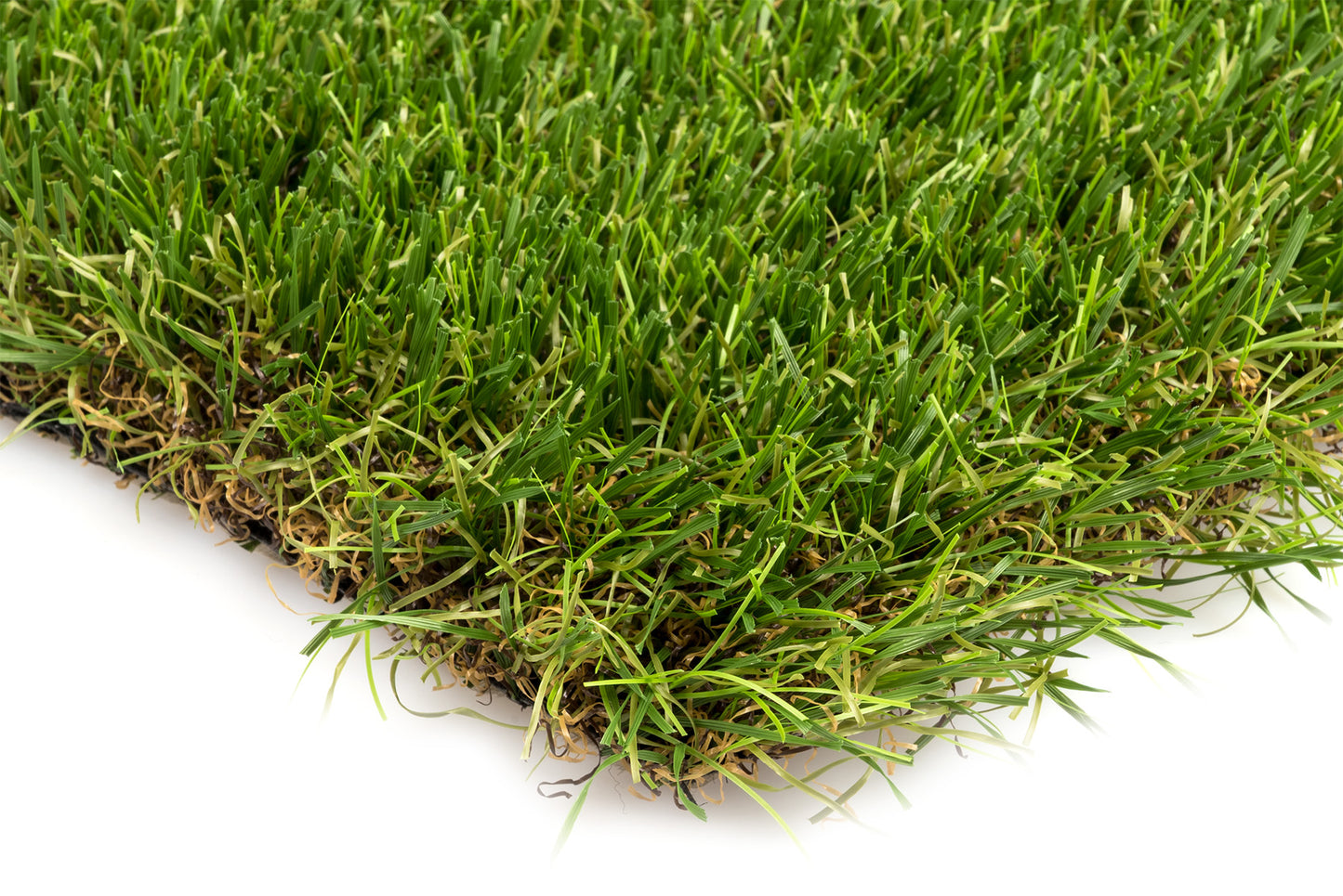 Close up van kunstgras mat type Cypress met poolhoogte 45 millimeter vezels in groene kleur