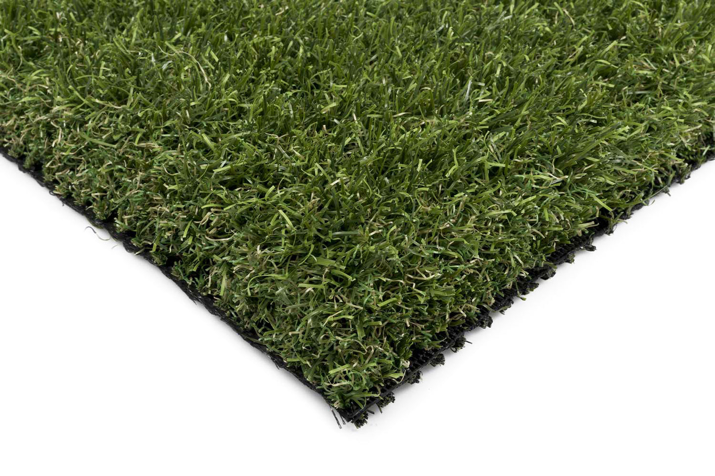 Close up van kunstgras mat type Lushkin 50 met poolhoogte 50 millimeter vezels in meerkleurig groene kleur