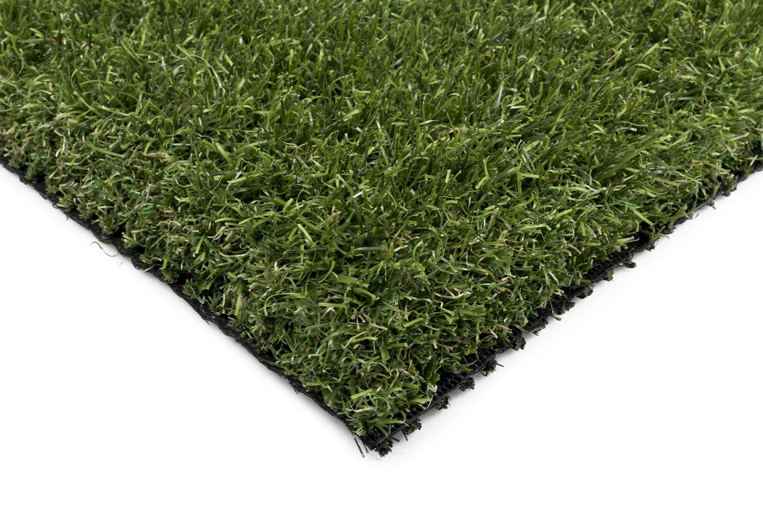 Close up van kunstgras mat type Lushkin 50 met poolhoogte 50 millimeter vezels in meerkleurig groene kleur